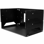 StarTech.com Rack Réseau Mural 4U à 2 Montants avec Étagère Intégrée, Rack de Données Mural avec Profondeur Ajustable pour Équipement AV/Ordinateur/IT, Petit Rack de Serveur Mural - TAA (WALLSHELF4U)