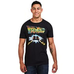 Back To The Future Men's Delorean T Shirt, Black (Black Blk), L UK