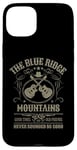 Coque pour iPhone 15 Plus Blue Ridge Mountains avec guitares Design vieilli vintage