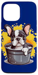 iPhone 13 Pro Max Frenchie Foam Bathtub Dark Blue Case