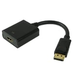 Adapter DisplayPort til HDMI 20 cm - Svart