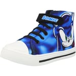 Sonic the Hedgehog Akira Hi Top Blue Canvas Trainers