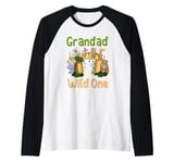 Grandad Of The Wild One Zoo Birthday Family Safari Jungle Raglan Baseball Tee