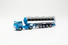 Herpa Maquette Camion Scania LB 76 Semi-remorque citerne chromée TTS, échelle 1/87, Model Allemand, pièce de Collection, Figurine Plastique