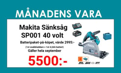 MAKITA Makita SP001GZ03 Sänksåg 40V, 165mm Batteripaket-på-köpet, värde 2995:-