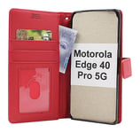 New Standcase Wallet Motorola Edge 40 Pro 5G (Röd)