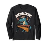 Marimbasaurus Dinosaur Musician Vibraphonist Trex Marimba Long Sleeve T-Shirt