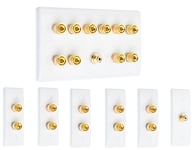 5.1 Speaker Wall Face Plate Complete Slim Architrave Surround Sound Kit - Solder