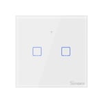 Interrupteur Mural Intelligent,Interrupteur Connecte Wifi Sans Fil,Compatible Avec Alexa,Google Home,Interrupteur Tactile Avec Contrôle A Distance Et Fonction De Temps(2 Gang)