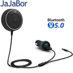 Bluetooth 5.0 Hands Free -autosarja NFC-toiminnolla + 3,5 mm AUX-vastaanotin Musiikki-aux-kaiutinpuhelin 2,1A USB-autolaturi