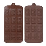 Gyxcelc Moule Silicone Chocolat 12 cavités Antiadhésifs Moules à Chocolat, Mini Moule Tablette Chocolat, pour pieces en Chocolat Maison, Gaufres, Pralines, Bonbon, Décoration de Gateau，2pcs