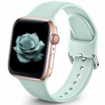 Urheiluranneke Yhteensopiva Apple Watchin kanssa iWatch Ranneke 38mm 40mm S/M naisille Miesten pehmeä silikoniranneke vaaleanvihreä