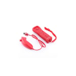 Manette Wiimote Motion Plus intégrée + Nunchuk filaire Pour Wii & Wii U - Rouge