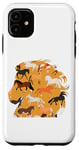 Coque pour iPhone 11 Race de cheval jaune tête de cheval