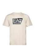 T-Shirt Tops T-shirts Short-sleeved Cream EA7