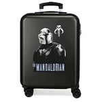 Star Wars The Mandalorian Valise de Cabine Noire 38 x 55 x 20 cm Rigide ABS Fermeture à Combinaison latérale 34 L 2 kg 4 Roues Doubles Bagage à Main