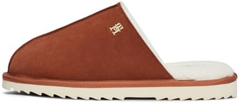 Tommy Hilfiger Chaussons Femme Elevated Comfort Home Slipper en Cuir, Marron (Cognac Brown), 37/38