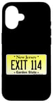 Coque pour iPhone 16 Sortie 114 de plaque d'immatriculation New Jersey NJ GSP Parkway