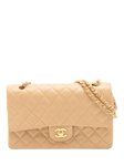 Pre-loved CHANEL Vintage 1991 Medium Lambskin Classic Double Flap Bag, Beige