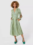 Closet London Full Skirt Wrap Dress, Lime Green