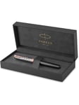 Parker Sonnet Fountain Pen | Premium Metal and Grey Satin Finish with Rose Gold Trim | Fine 18k Gold Nib with Black Ink Cartridge | Gift Box