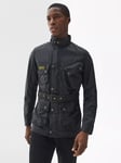 Barbour International Slim Waxed Cotton Jacket, Black