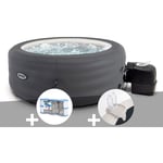 Kit spa gonflable Intex PureSpa Access rond Bulles 4 places + 6 filtres + Porte-verre