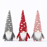 Evago 2-pack/3-pack Med Snö Handgjord Svensk Tomte, Danmark Norge Nisse, Julfigurer Jultomte Plyschdocka Present Till Juldekorationer (3-pack)