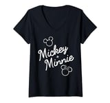 Disney Mickey And Friends Mickey & Minnie Signatures T-Shirt avec Col en V