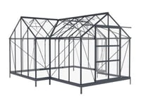 Serre de jardin orangerie en verre trempé 15,5 m² - Anthracite - NARCISSE