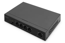 DIGITUS 5 Port Gigabit Ethernet PoE Network Switch - Unmanaged - 4x RJ45 PoE Por