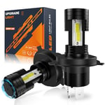 JOSHF Ampoule H4 LED, Anti Erreur 23000LM +650% Luminosité 6500K Blanc Phare pour Voiture et Moto, 2023 Améliorée Remplacement Ampoule Halogène-1:1 Mini LED H4, DC12V, 2 Ampoules