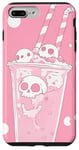 Coque pour iPhone 7 Plus/8 Plus Squelette à thé classique à pois Kawaii Grim Reaper Rose