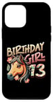 Coque pour iPhone 12 mini 13e anniversaire fille cheval 13 ans