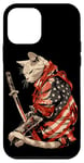 iPhone 12 mini Cat Samurai American Flag Samurai Cat Art Patriotic Cat Case