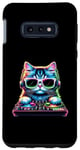 Coque pour Galaxy S10e Chat DJ avec écouteurs et platines