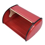 (Red)Bread Bin Metal Bread Bin With Roll-Up Lid Large Capacity Vintage Bread