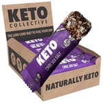 Keto Collective Keto Bars - NEW RECIPE - 15x40g I 2.8g Net Carbs I Low Carb Snacks I High Fibre I Natural Ingredients I Source of Protein I Keto Snacks I Gluten Free I Vegan (Choc)