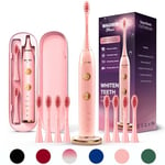 Wagner & Stern WHITEN+ Edition. Smart Electric Toothbrush with Pressure Sensor. 5 Brushing Modes and 3 Intensity Levels, 8 Soft Brush Heads, Premium Travel Case.