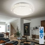 Plafonnier led dimmable avec télécommande lampe lumière du jour lampe de chambre avec cristaux, veilleuse, 40W 2090lm blanc chaudblanc froid DxH