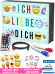 Boite Lumineuse Message avec 254 Lettres et Emojis - 8 Emojis XXL Télécommand...