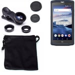 For Crosscall Trekker X3 Camera Set Fish Eye Wide Angle Macro Lens 