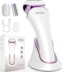 Rasoir électrique pour femme Rasoir électrique pour femme Tondeuse Bikini Tondeuse Corps pour Jambes et Aisselles Sans Douleur Sans Fil Rechargeable Humide et Sec, Violet et Blanc