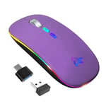 KBCASE Souris Bluetooth iPad RGB Souris sans Fil Rechargeable avec Récepteur ...