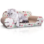 Nobleza Cat Scratching Board Lounge Cardboard Bed for Indoor Kitten Sofa Scratcher Pad with Catnip