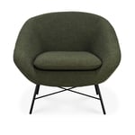 Ethnicraft - Barrow Lounge Chair - Pine Green Fabric - Nojatuolit - Jacques Deneef - Vihreä - Puu