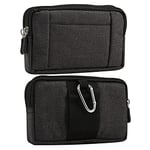 Sac de Ceinture Clip pour Téléphone Homme Noir, Téléphone Portable Ceinture Etui Horizontal, 6.5" Sacoche Smartphone Housse de Transport Pochette de Ceinture Horizontale Portefeuille avec Crochet