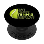 Eat Sleep Tennis Repeat Balle de tennis PopSockets PopGrip Interchangeable