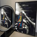 Fotbollsstjärna Populär Karaktär M-Messi Poster Självhäftande Konst Vattentät Pappers Klistermärke Kaffe House Bar Room Vägg Inredning 3 20x30cm no frame