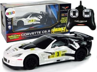 Leantoys Sportbil Racing R/C 1:24 Corvette C6.R Vit 2.4 G Ljus